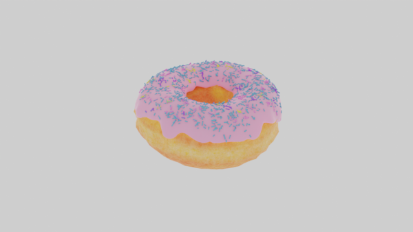 Sweet Vanilla Donut - 3D Model